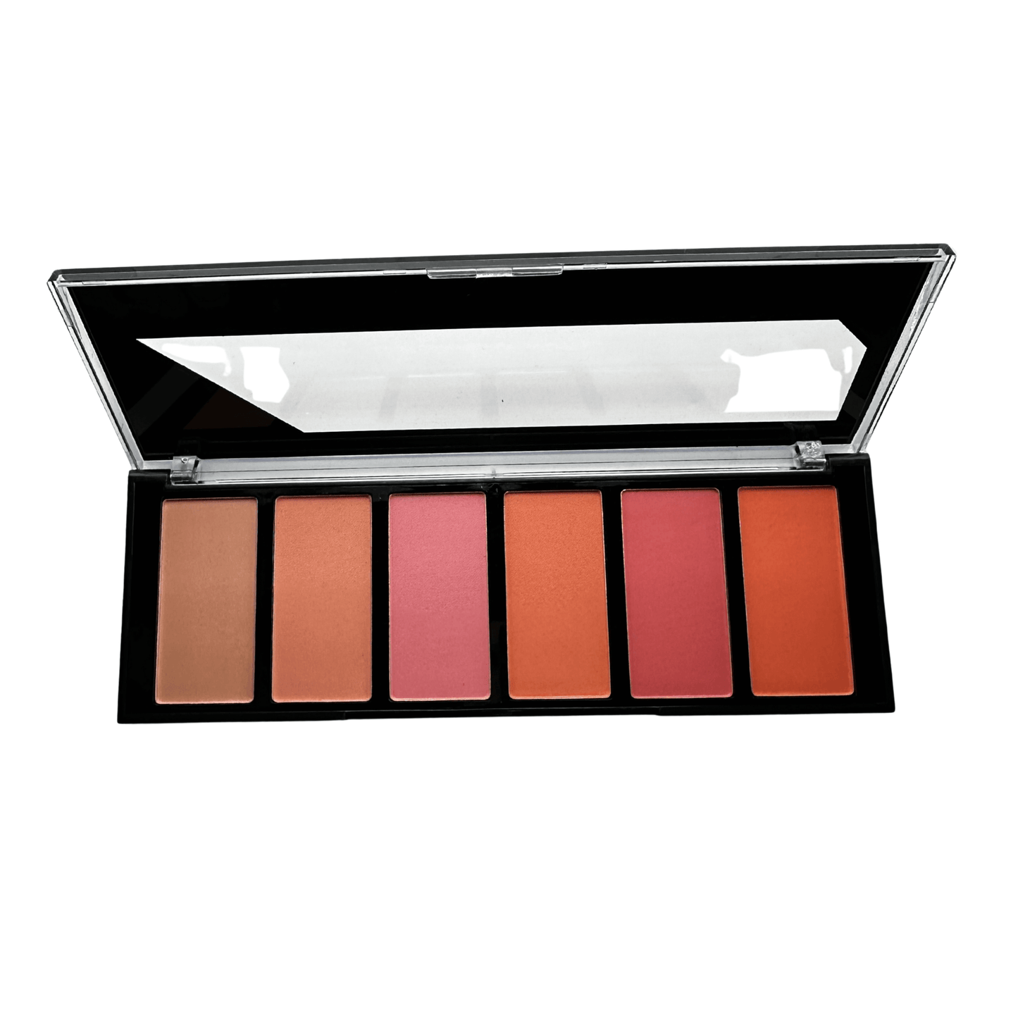 Blush Palette 6 färger Puderroge livfulla nyanser i en slimmad design för smidig makeupapplicering.