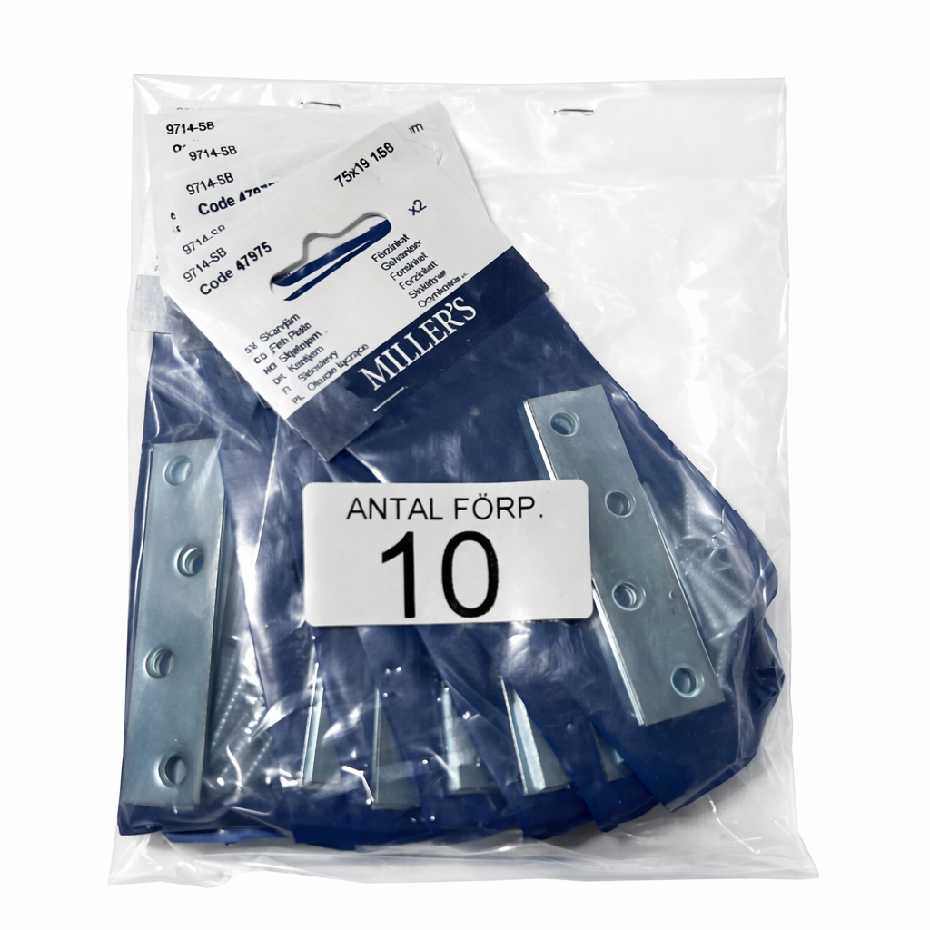 Miller's Skarvjarn 75x19mm 10st forzinkat forstaerkningsbeslag