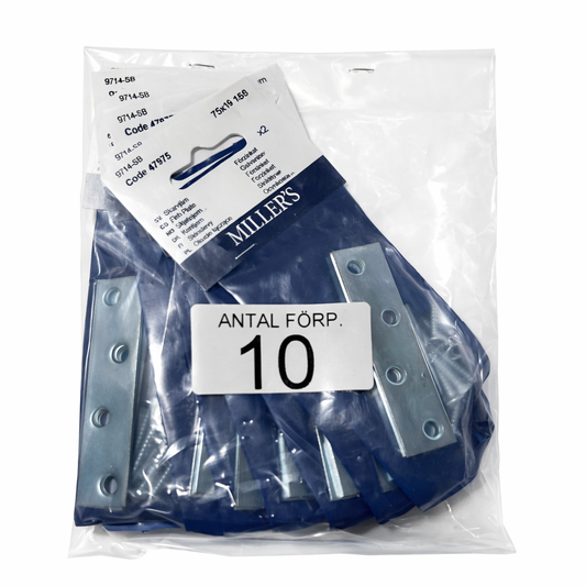 Miller's Skarvjarn 75x19mm 10st forzinkat forstaerkningsbeslag
