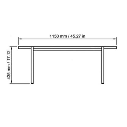 Nichba Soffbord massivt ek svart stal matt 115x55cm visade