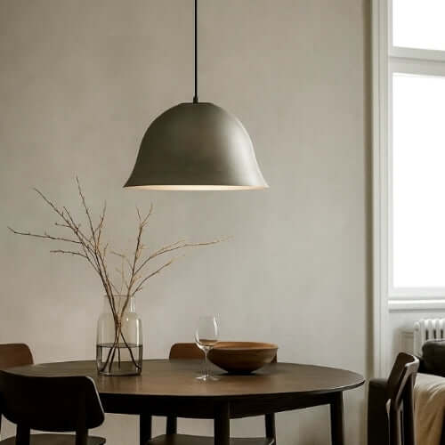 NORR11 Takpendel Cloche Two borstat aluminium over matbord