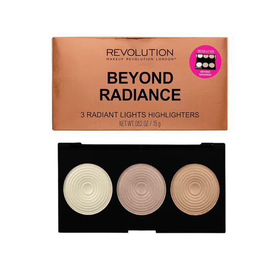 Highlighter Palette Beyond med tre nyanser från Makeup Revolution