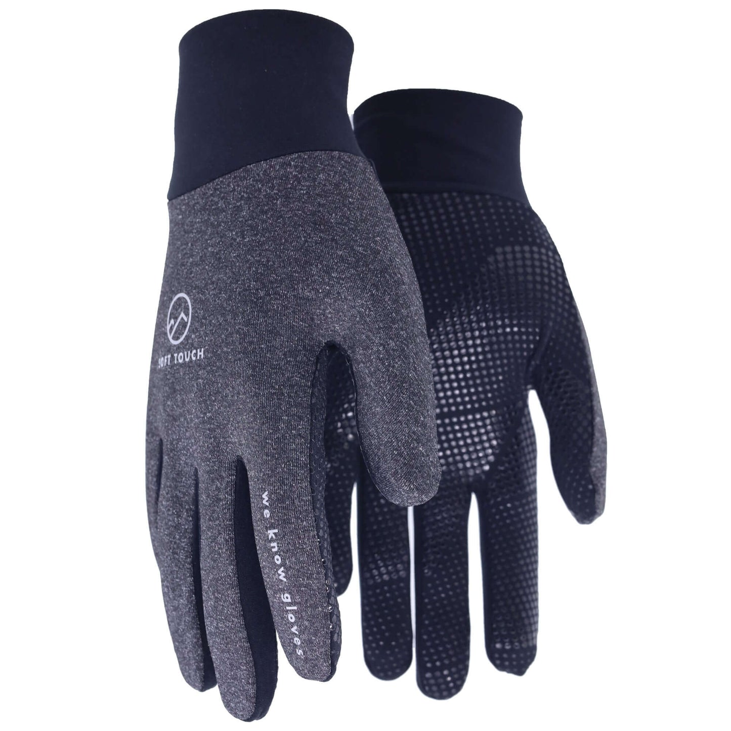 Soft Touch Loparhandske Stride Tunna gra reflexdetaljer lycra-fleece