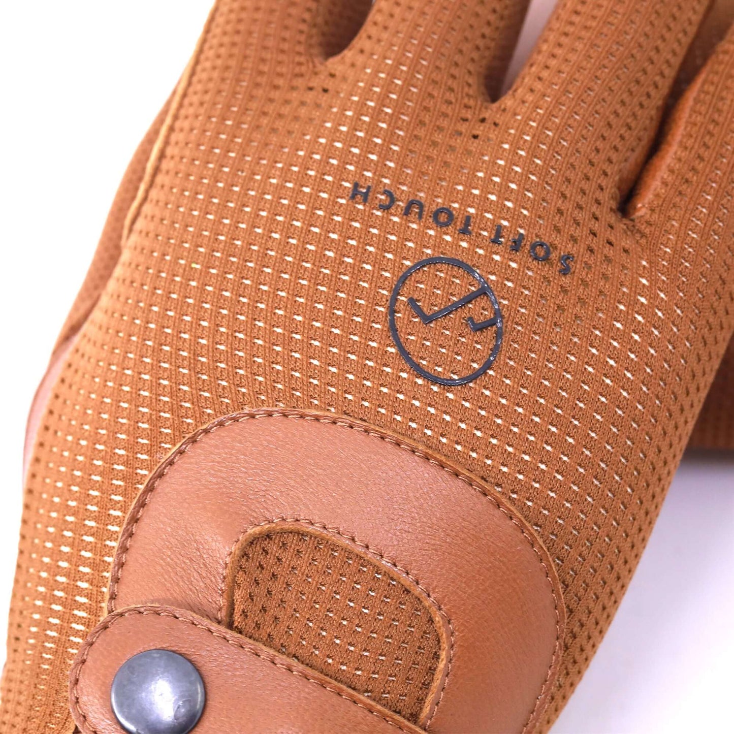 Soft Touch Ridhandske Chestnut Brun perforerat getlader luftigt grepp