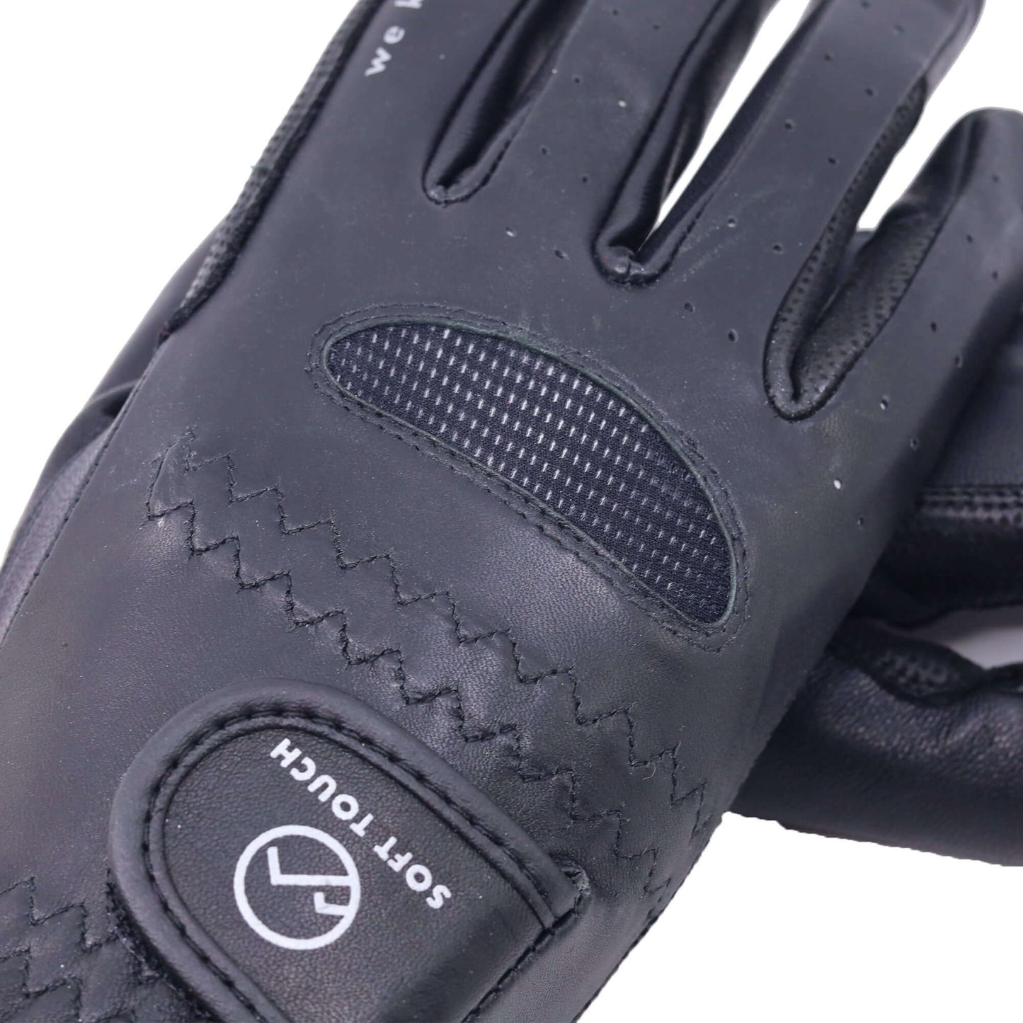 Soft Touch Ridhandske Stallion Svart far notskinn ovansida detalj