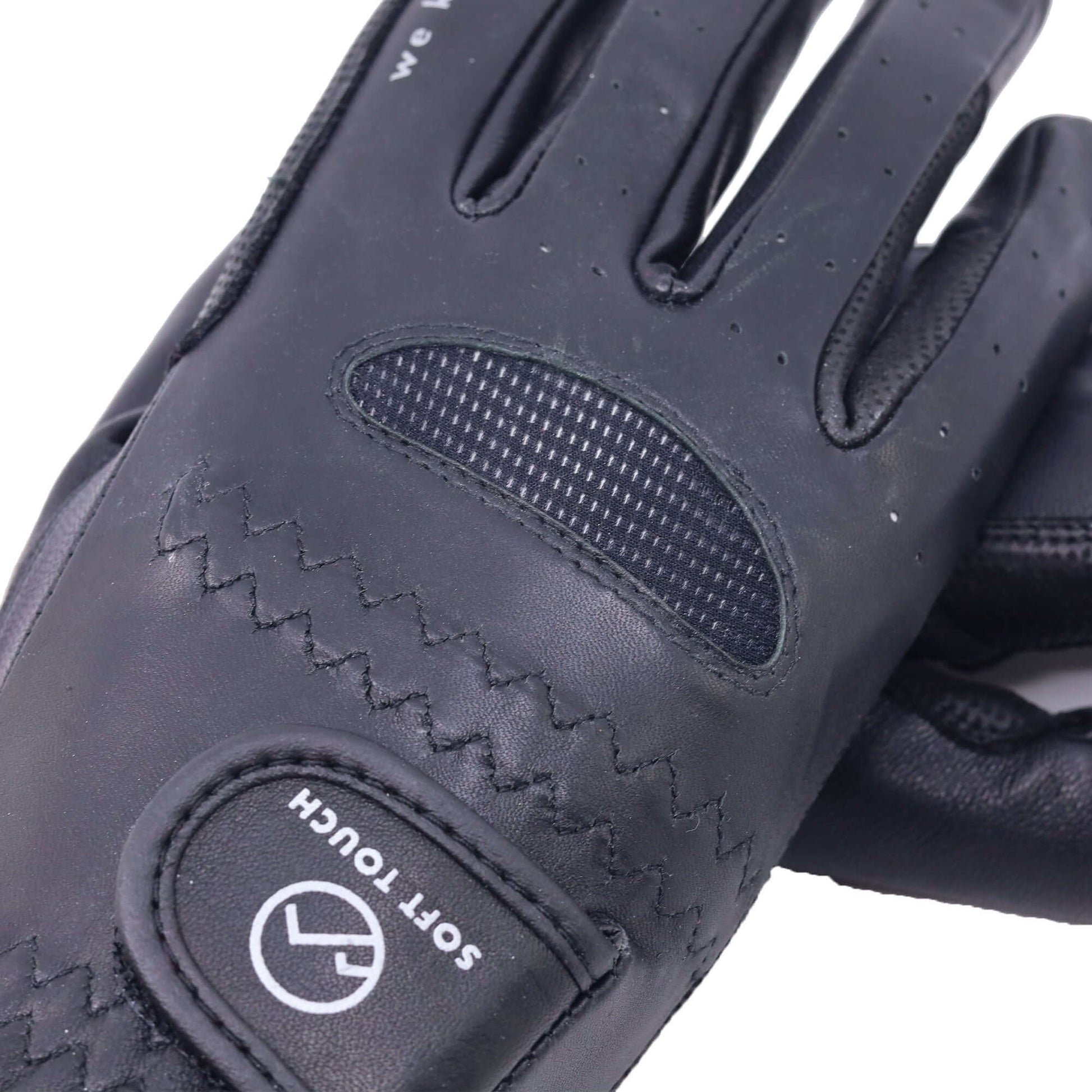 Soft Touch Ridhandske Stallion Svart far notskinn ovansida detalj