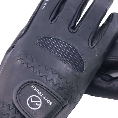 Soft Touch Ridhandske Stallion Svart far notskinn ovansida detalj