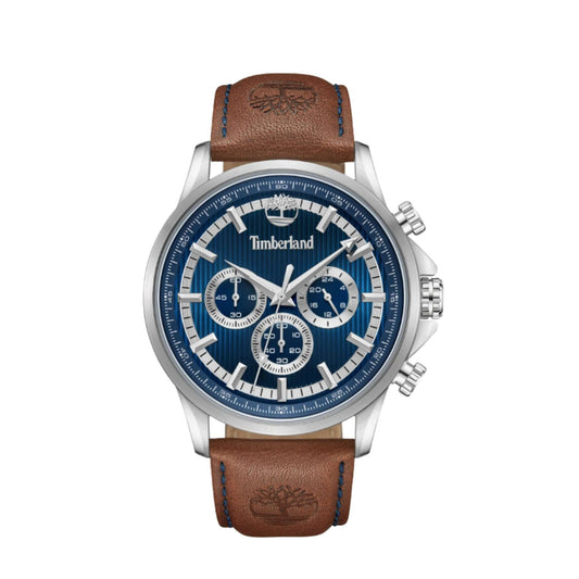 Timberland Bernardston Dual Time GMT 45mm bla urtavla brun laderarmband