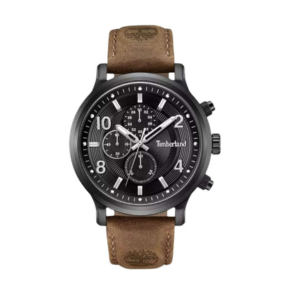 Timberland Driscoll Kronograf 46mm svart urtavla brunt laderarmband