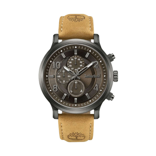 Timberland Driscoll Kronograf 46mm svart urtavla brun laderrem 5ATM