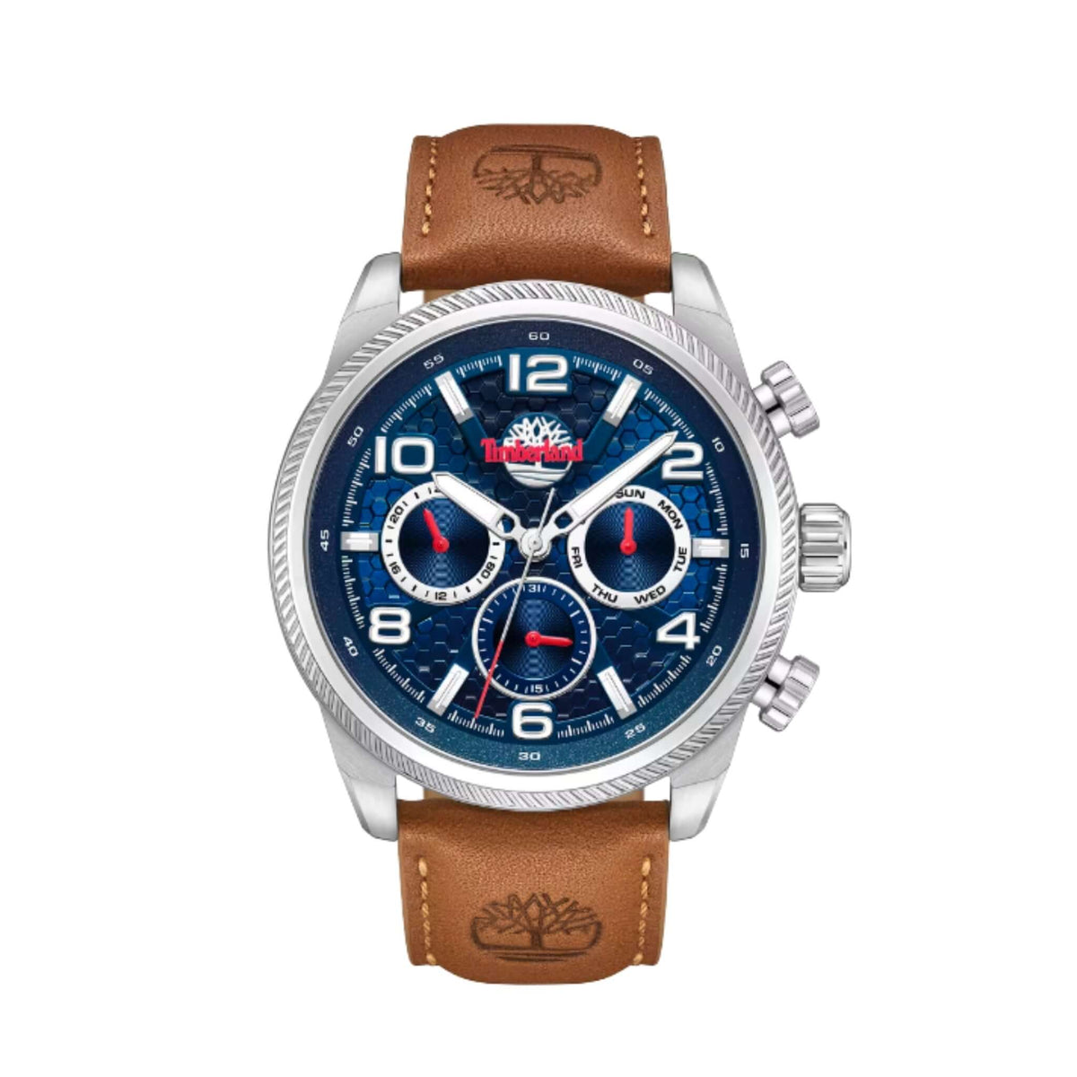 Timberland Henniker II Multifunktion 46mm bla urtavla brun laderrem