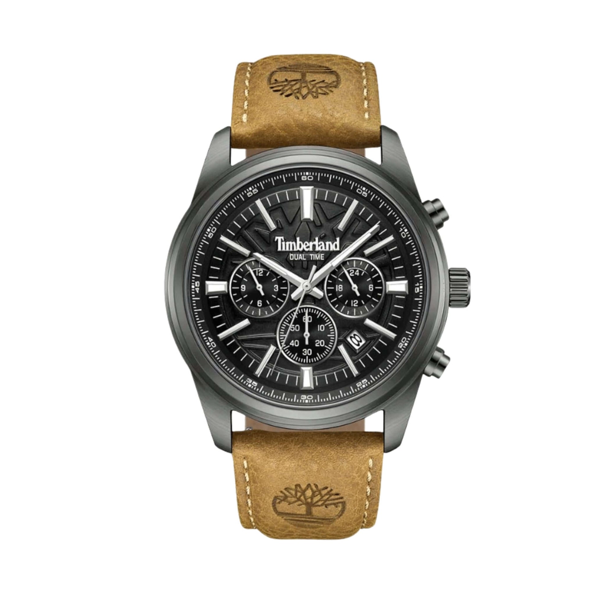 Timberland Northbridge Kronograf 45mm svart urtavla brun laderrem 5ATM