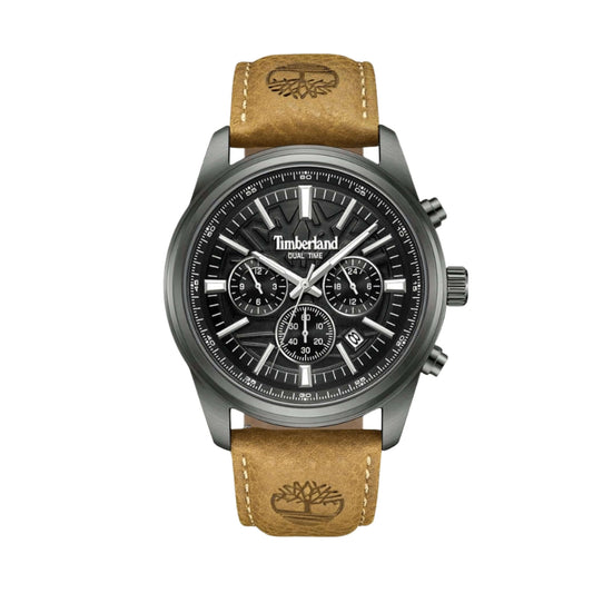 Timberland Northbridge Kronograf 45mm svart urtavla brun laderrem 5ATM