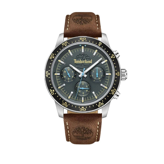 Timberland Parkman Quartz-klocka dag datum 44mm brun lader svart urtavla